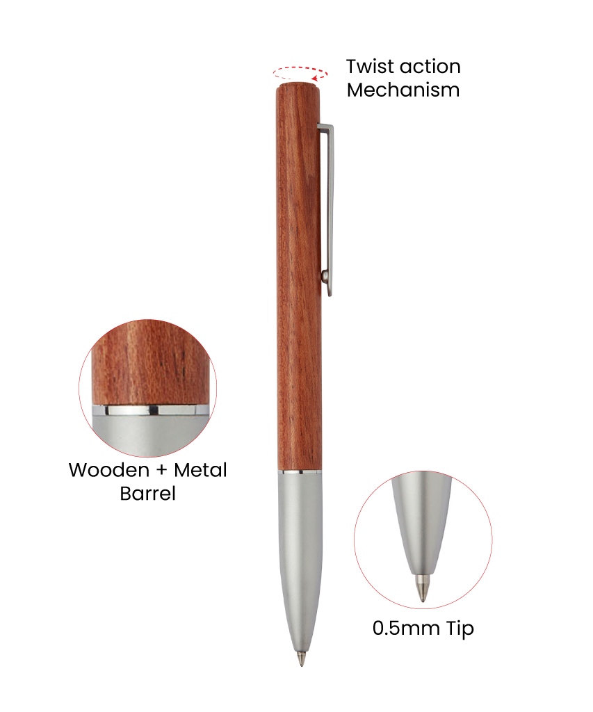 Bark - Wood/Metal Ball Point Pen